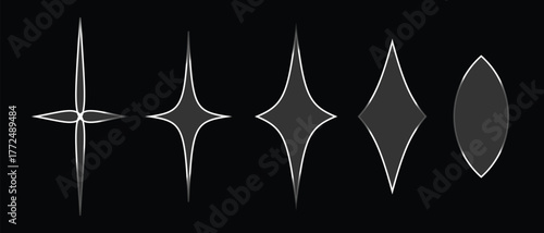 Dark UI Elements with Geometric Shape Evolution Illustration