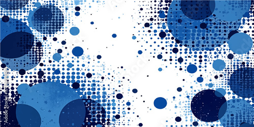 Abstract blue vector halftone pattern with dots for a modern digital texture background design and illustration