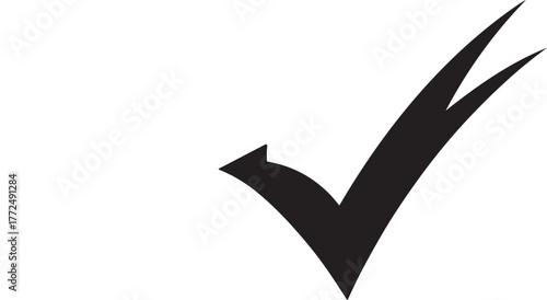 Black check mark symbol graphic