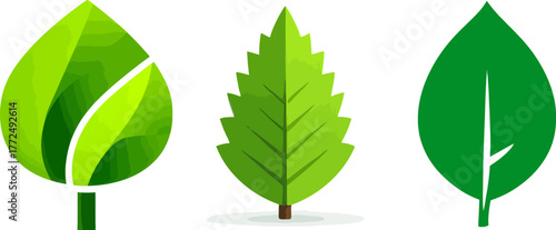 A potted green leaf plant featuring an eco-friendly natural design that represents life and growth