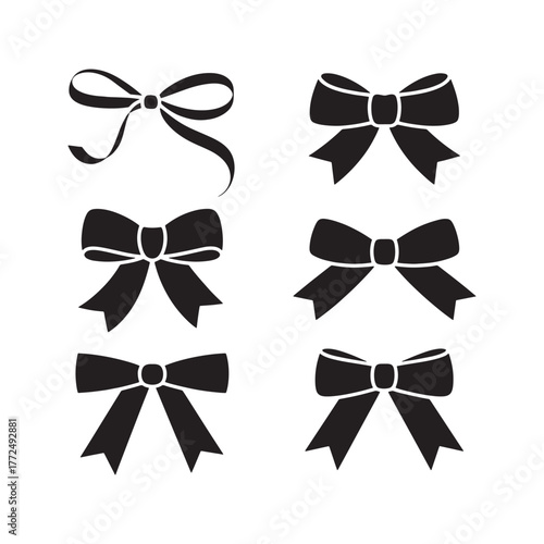 Elegant Black Ribbon Bows Collection