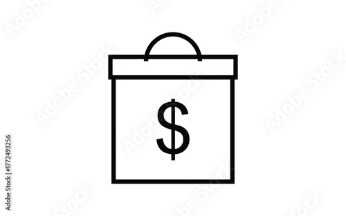 Shopping bag with a dollar sign: money-themed illustration.