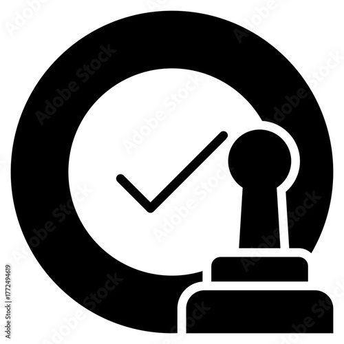 Approval Glyph Black Icon