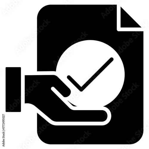Permit Glyph Black Icon