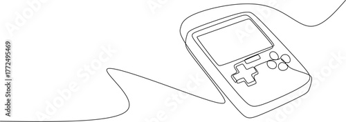 Continuous line drawing. Gaming Device, Video Game and Esports.  Vector illustration.