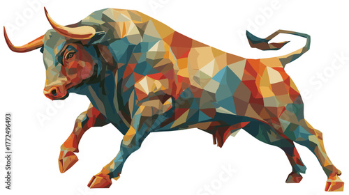 Vector illustration of a bull isolated on a white background