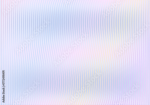 Abstract soft pastel background with transparent wavy glass stripes in vertical flow, ideal for modern UI, web, and branding.