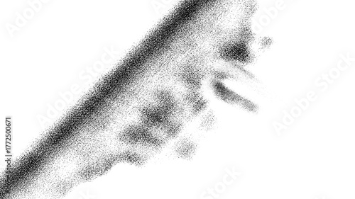 Abstract textured brush stroke with a gritty, distressed appearance on a clean transparent background