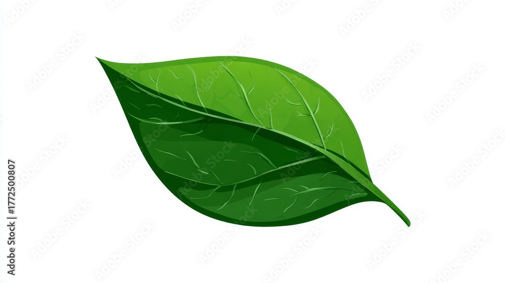 Obraz premium The detailed veins of a vibrant green leaf are shown in an illustration