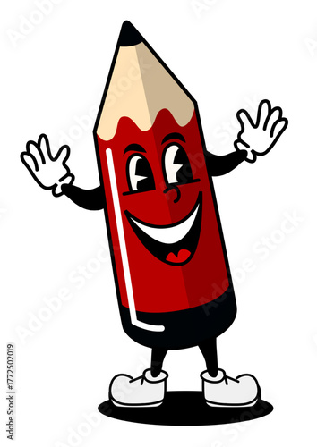 Illustration of a funny pencil