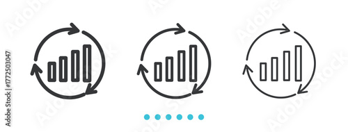 Bar Chart diagram icon. Thin line icon vector