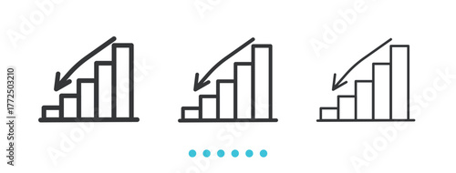 Negative Trend icon. Thin line icon vector
