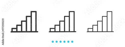 Ascending Bar Graph icon. Thin line icon vector
