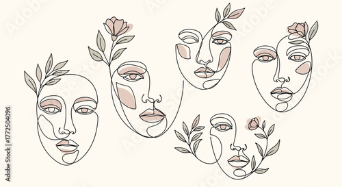 Character Expression Drawing – Black and White Face Design Illustrations for Emotion and Symbolic Art Projects