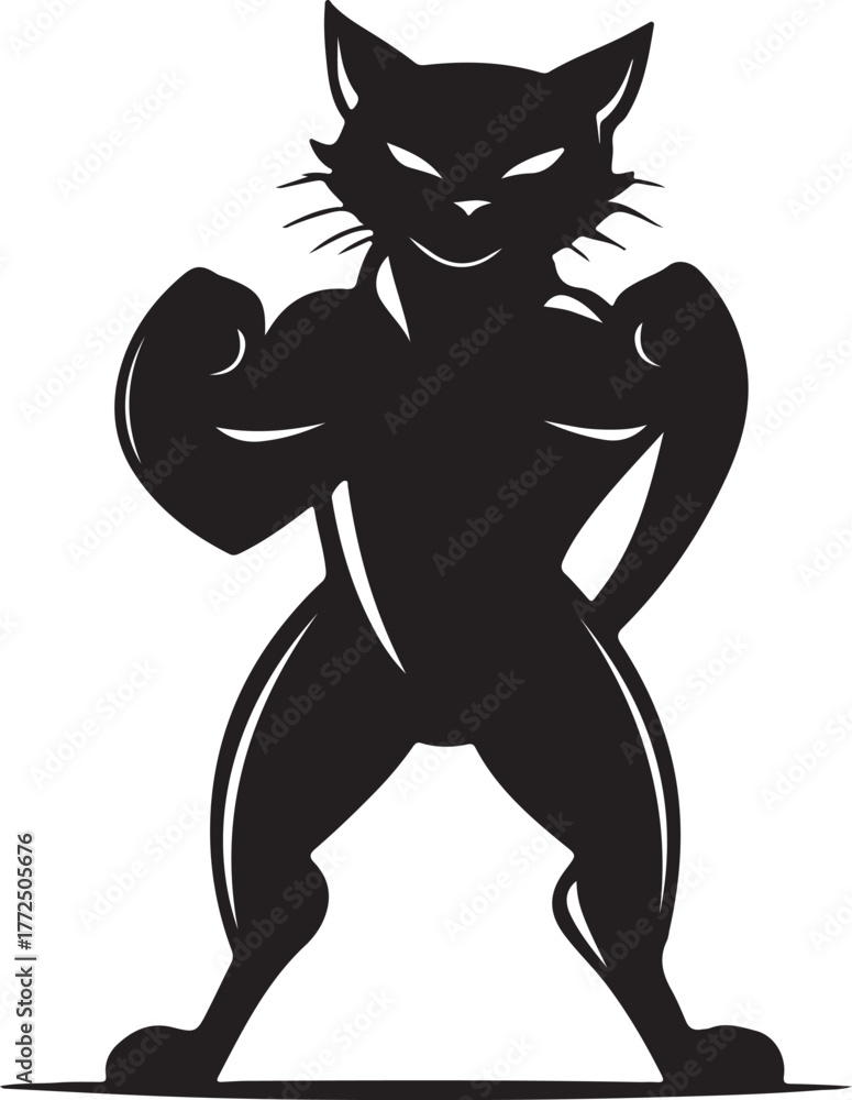 Fototapeta premium Cat Face Silhouette Graphic – Vector Template for Pets