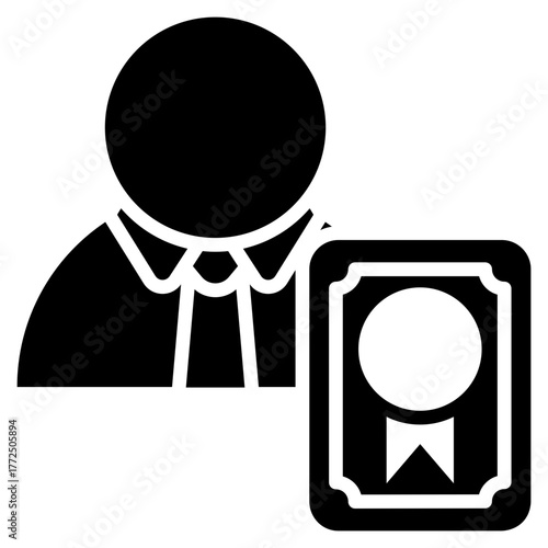 Certifier Glyph Black Icon