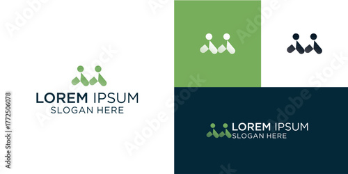 Modern abstract logo design template for innovative companies seeking a unique brand identity that conveys collaboration, growth, and connection in a visually appealing way