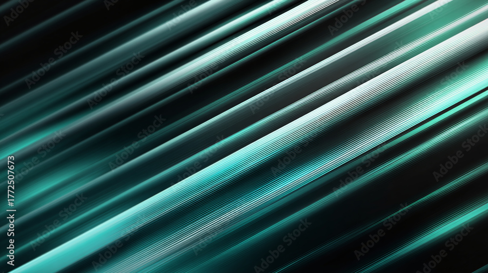 Obraz premium Abstract diagonal lines create a modern, dynamic effect with a glossy teal texture