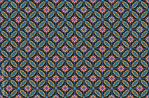 Ethnic-style seamless vector pattern. Tribal motif on a geometric background. Printing ornaments for paper, wallpaper, covers, textiles, fabric, apparel, and other materials