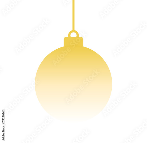 Christmas gold ball hanging ornament. Holiday design element. Vector illustration.