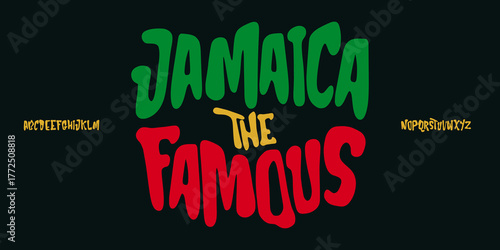 Fun font graffiti reggae hand drawn