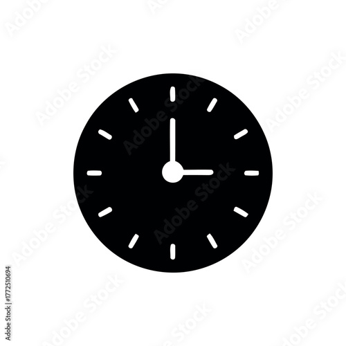 Clock Icon – Minimal Flat Time Symbol