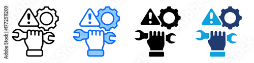 Preventive Maintenance Icon Set Multi Style Vector Illustration