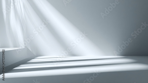 Wallpaper Mural The play of light and shadow, creating an atmosphere of tranquility. The image features a beam of light casting a shadow on a minimalist backdrop Torontodigital.ca