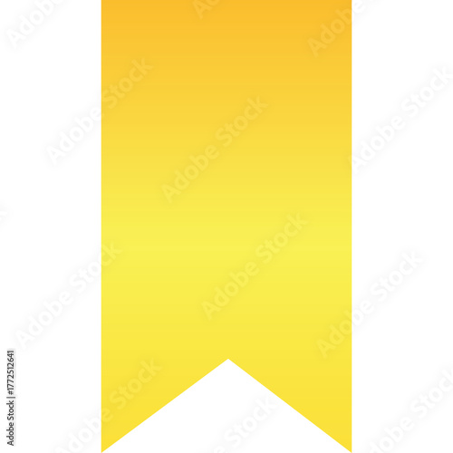 A simple yellow bookmark with a gradient and a transparent background.