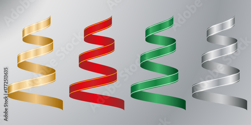 Multicolored streamer ribbons