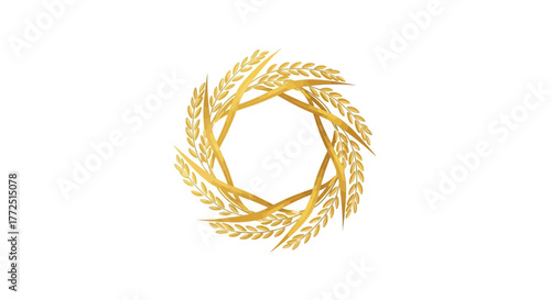 wheat ears isolated on white background