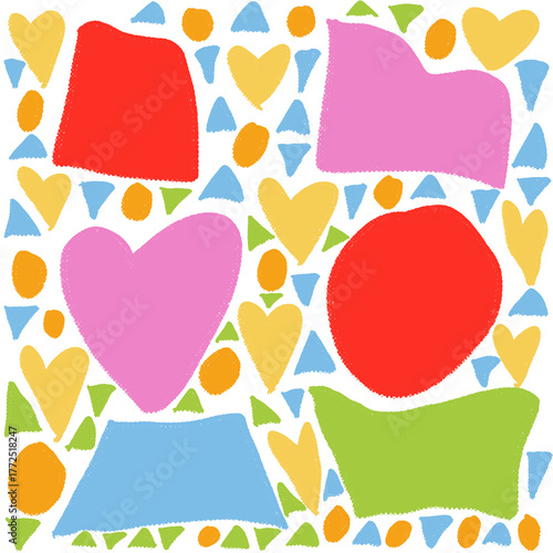 . Vibrant retro abstract background with geometric shapes and bold colors. Perfect for adding a touch of nostalgia to your designs.