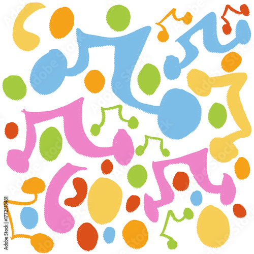 . Vibrant retro abstract background with geometric shapes and bold colors. Perfect for adding a touch of nostalgia to your designs.