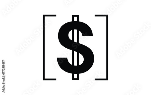Dollar Sign Enclosed In Brackets, Depicting Financial Containment