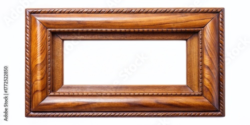 Elegant Wooden Frame for Artwork, High-Resolution Stock Photo, White Background