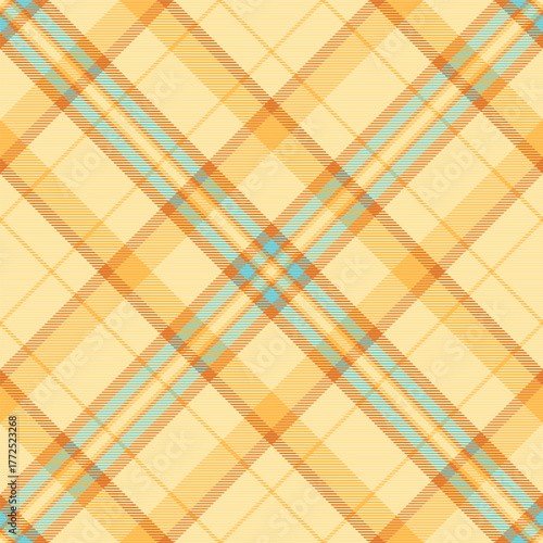 Colorful check plaid texture, native textile vector pattern. Hunter background fabric tartan seamless in amber and moccasin colors.