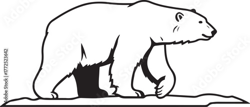Majestic polar bear illustration standing tall