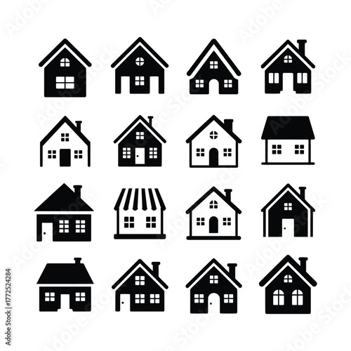 Collection of house icons in vector format