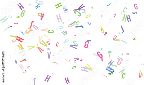 Colorful letters floating in air, creating a playful and educational atmosphere for childrens learning