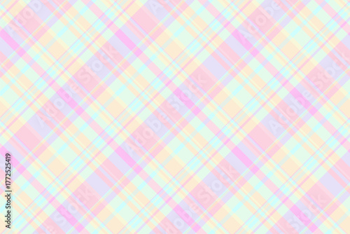 Exotic fabric tartan check, classic seamless textile texture. Diverse vector pattern background plaid in light and papaya whip colors.