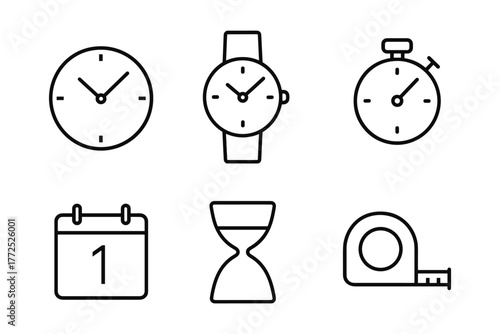 Minimalist linear designs of timekeeping devices and tools