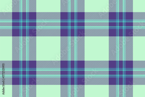 Age vector pattern textile, sheet check texture tartan. Fancy plaid fabric seamless background in light and indigo colors.