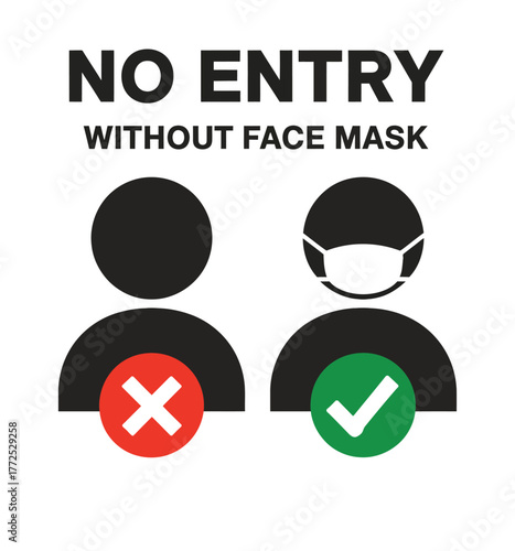 Scalable vector illustration no entry without face mask safety sign for general platforms vector