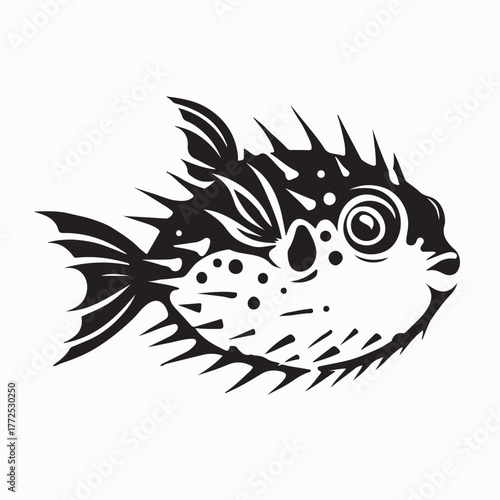 Funny Puffer Fish Vector Illustration for Ocean Wildlife Artwork Design