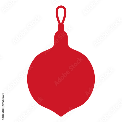 red christmas bauble tag silhouette,  Christmas Ornament red