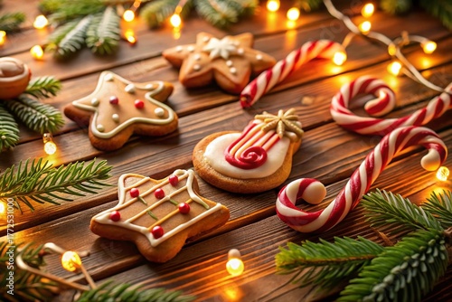 Festive Christmas Cookies & Candy Canes Music Note Decoration