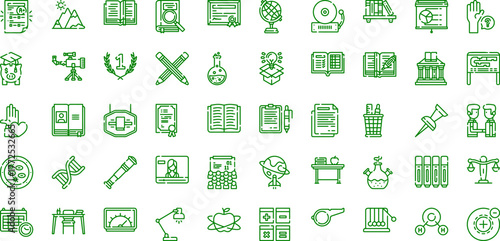 Education & school icon set: learning, science, and academic icons vector pictograms, vector icons set, vector icon, vector illustration