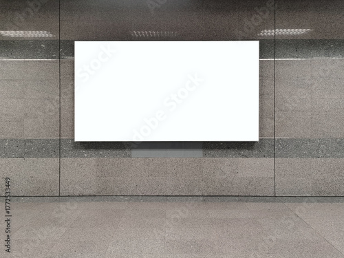 Empty billboard at MRT subway station in Bangkok, Thailand for advertising.