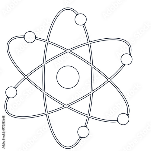 Fundamental Building Block of Matter Atomic Structure Diagram Illustration