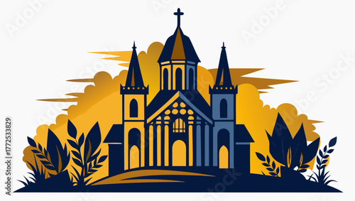 Armenian church vector illustration design